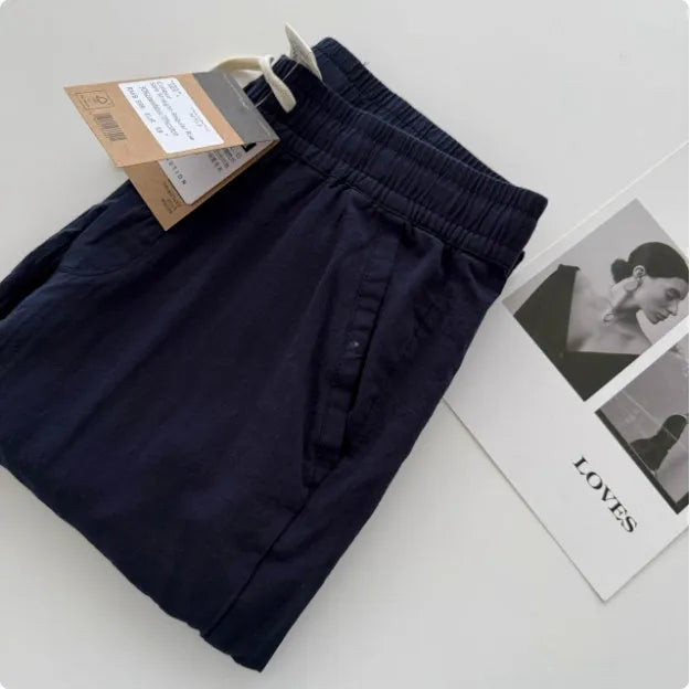Men's casual loose straight pants with drawstring waist in beige colour option