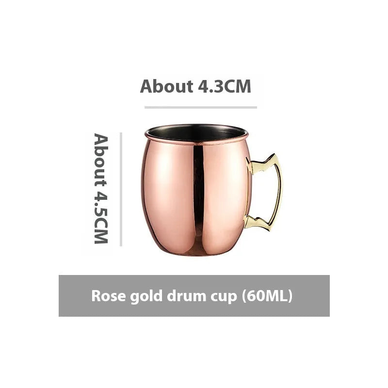 Stainless steel Moscow Mule cocktail glass with copper plating in multiple colour options