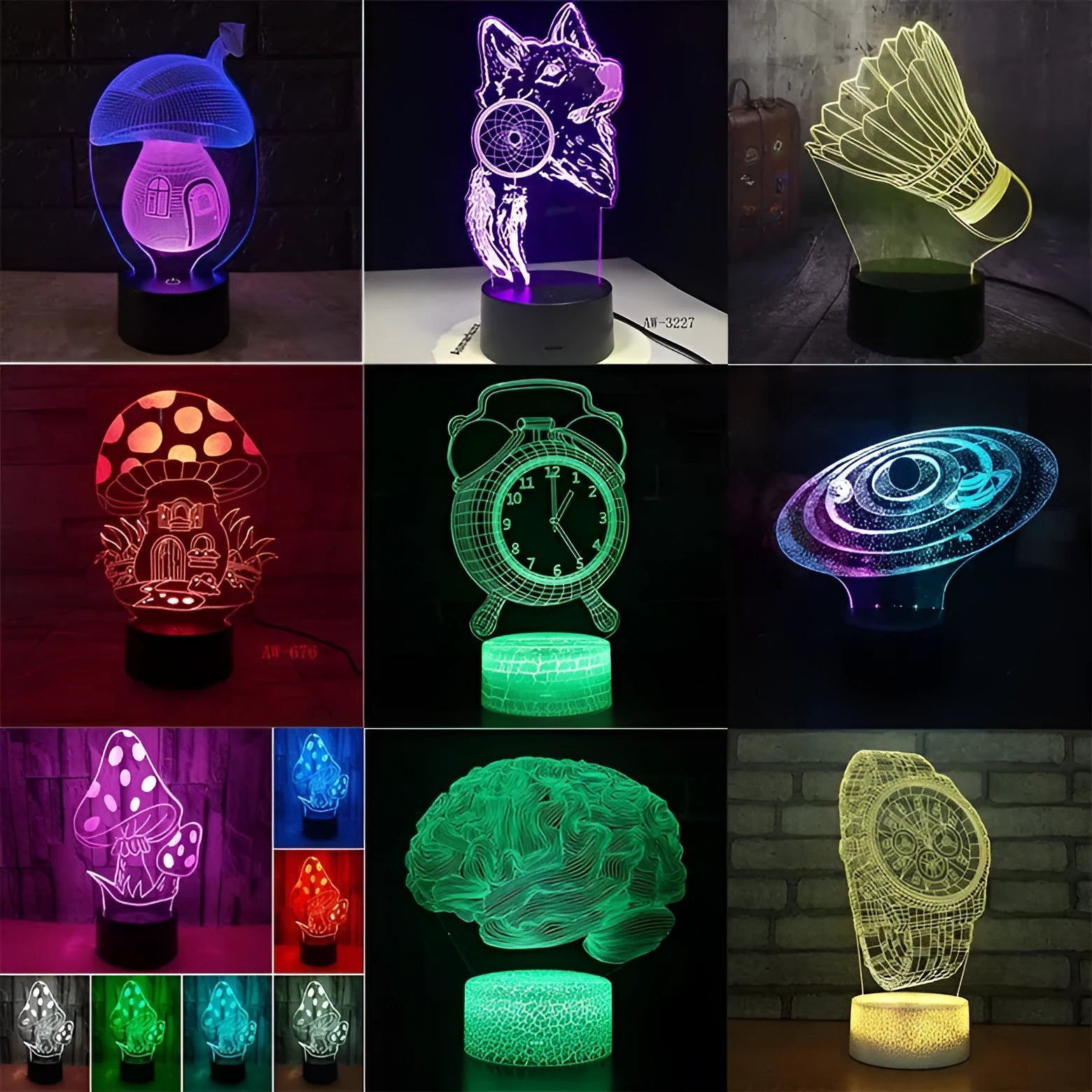 Remote control colourful LED desk lamp with USB cable and modern black ABS base