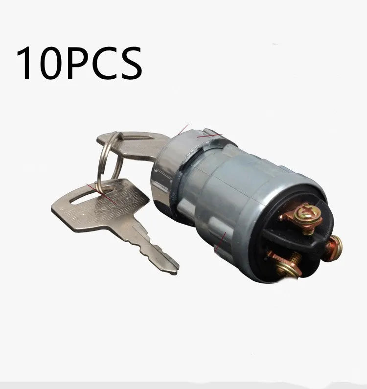 Pure copper vehicle ignition switch with key for trucks, forklifts and agricultural machinery