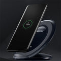Black Qi wireless charging pad for Galaxy Note Edge with USB cable connection