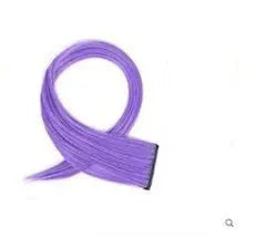 Long curly gradient hair extension patch in Aurora Purple colour, approx 60cm length.