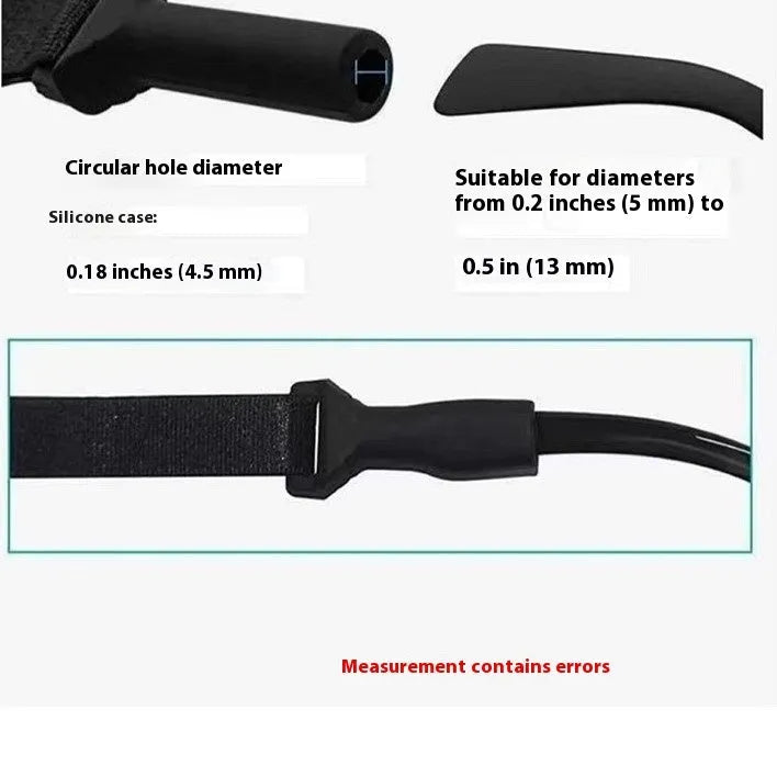 Black adjustable glasses cord with silicone earpiece ends for anti-slip security