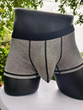 Solid colour men's boxer shorts in breathable fibre fabric, shown in Army Green.