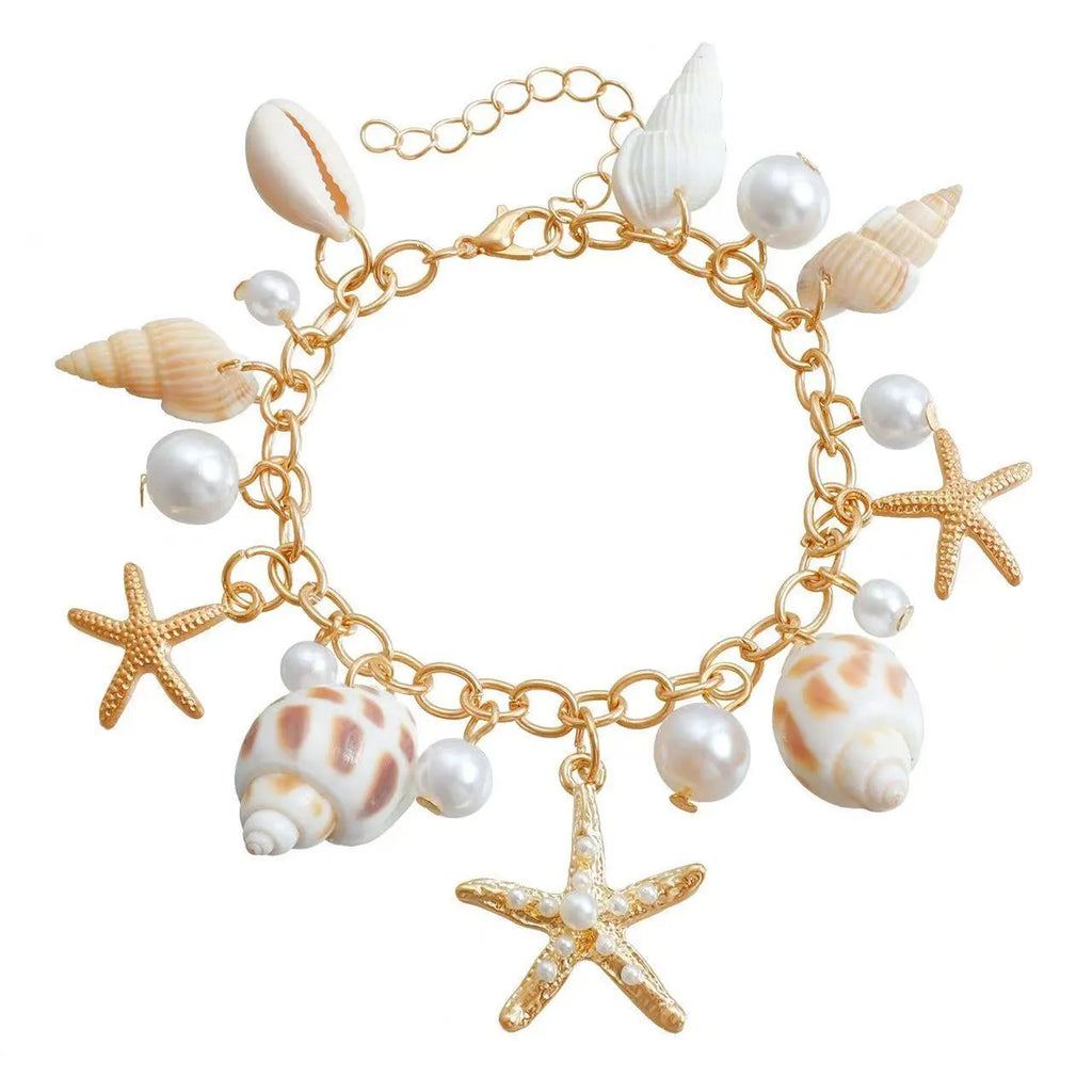 Women's star-shaped waist chain and matching bracelet set for summer beach outfits