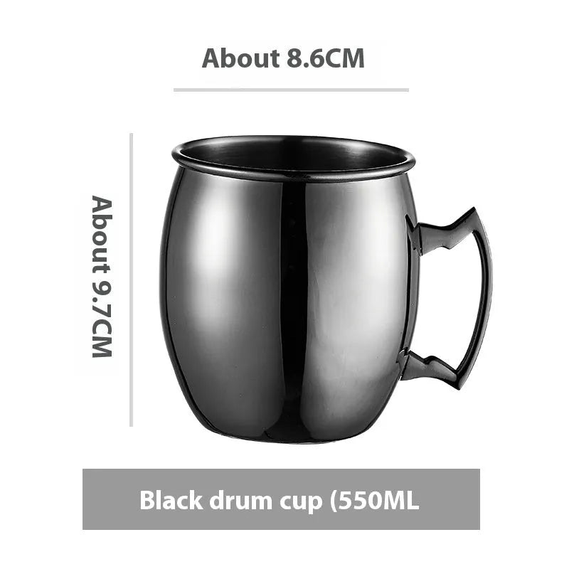 Stainless steel Moscow Mule cocktail glass with copper plating in multiple colour options