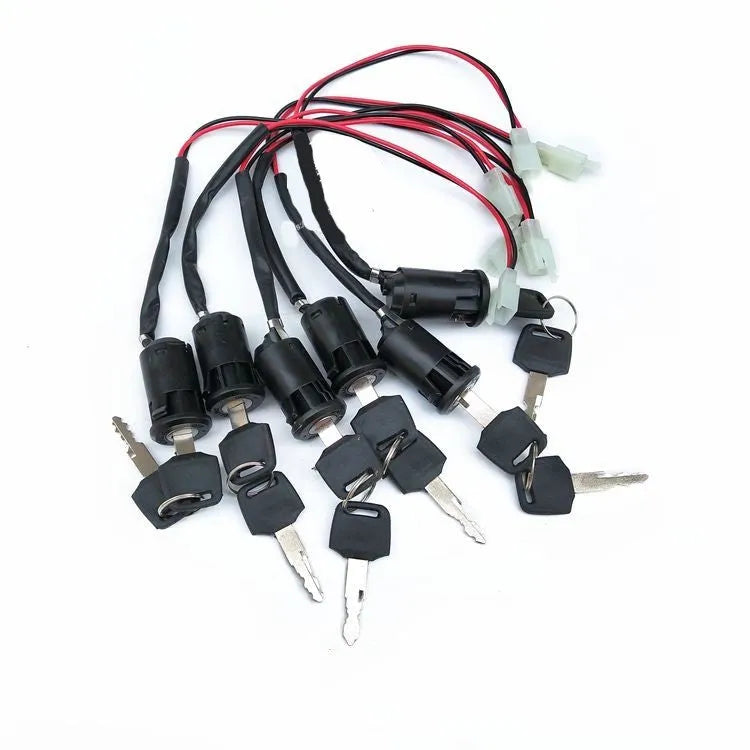 Waterproof electric car door lock for vehicle ignition key starting with plastic construction