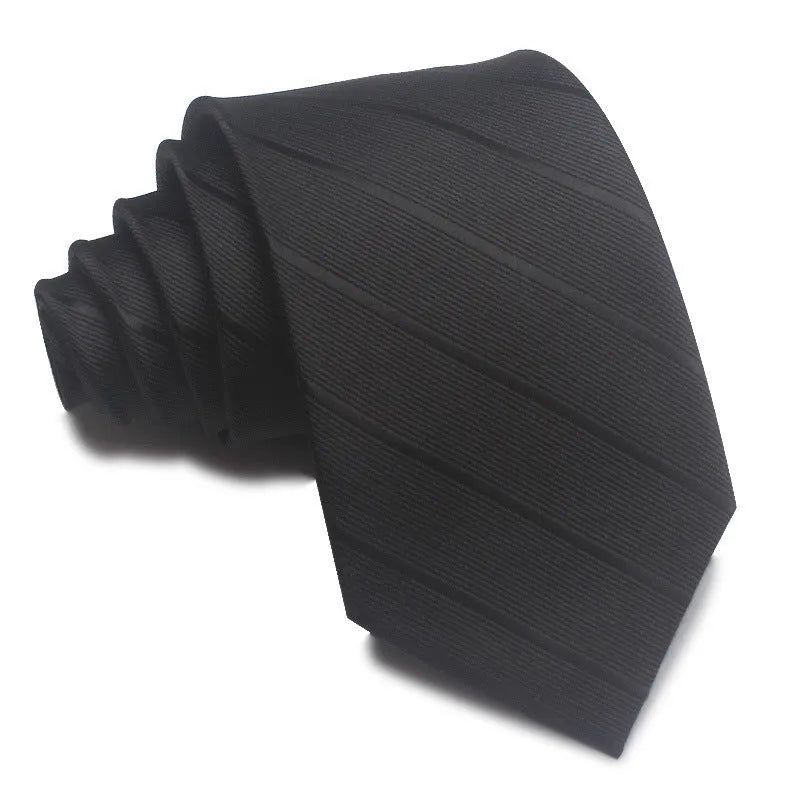 Men's red, black, and blue striped jacquard tie with an arrow shape and 8cm width.