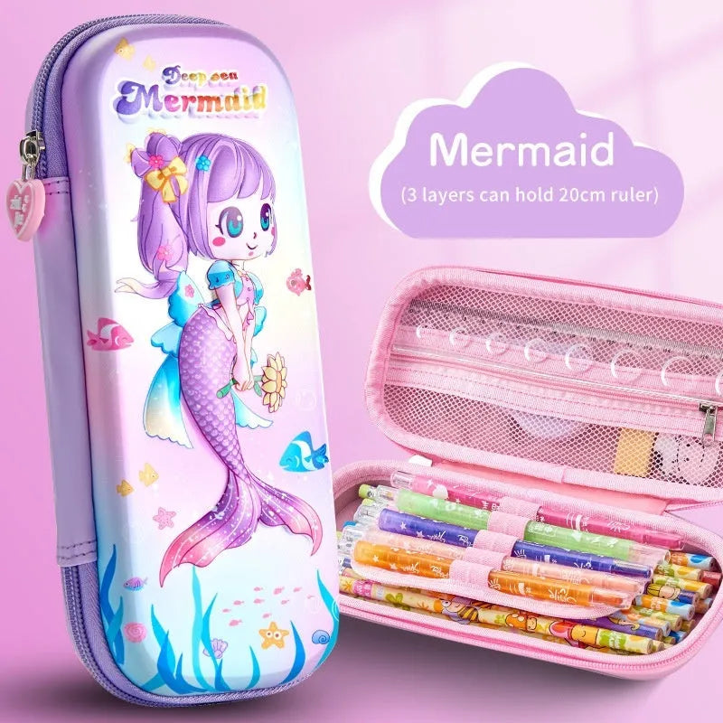 3D leather pencil case with sculpted spaceship design in multiple colour options