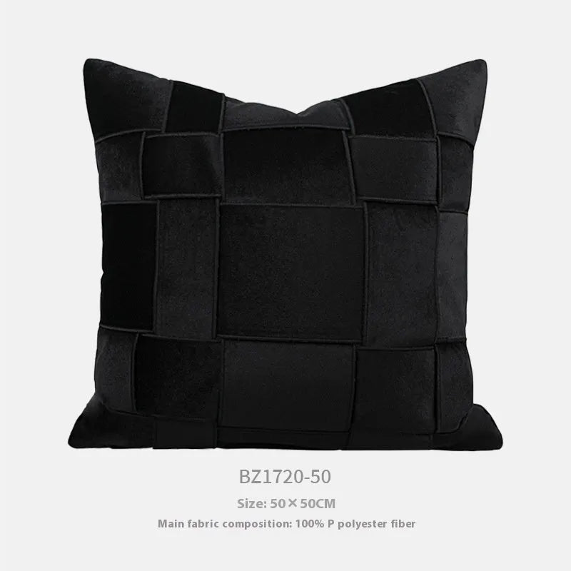 Chenille woven 50x50cm pillow cushion in seven colour options with feather velvet core