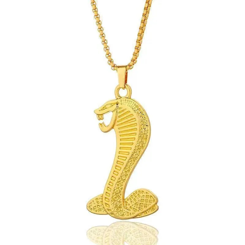 Gold colour geometric alloy necklace with an inlaid zircon stone pendant