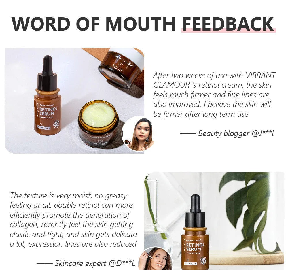 30g Retinol facial serum bottle for reducing dry lines and fine lines