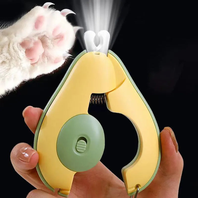 LED pet nail clipper for small dogs and cats with replacement blade in green colour