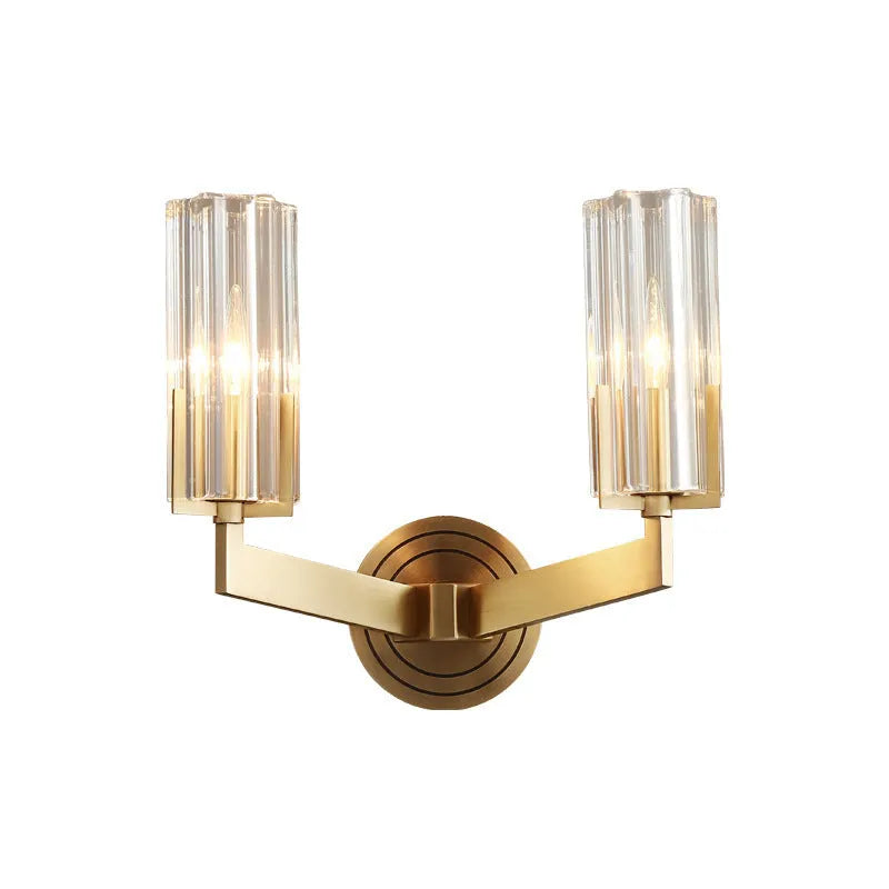 Copper Nordic style wall lamp with single head design for bedroom bedside lighting
