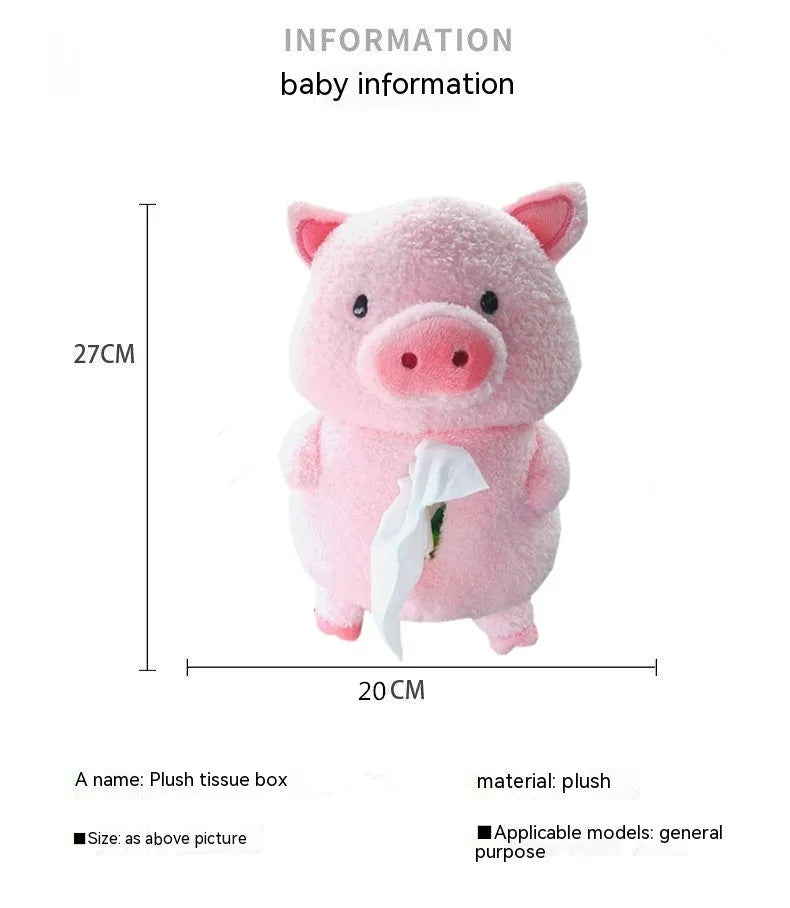 Plush cartoon car tissue box cover in lamb design for automotive and home decoration