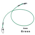 Green, black and red anti-bite steel wire fishing double buckle pins measuring 54cm