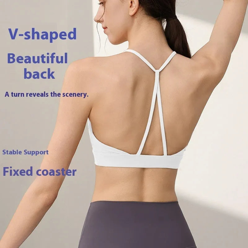 Women's nylon sports vest with fixed double-shoulder straps in Sunshine Desert colour