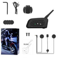 Motorcycle helmet Bluetooth intercom V6pro unit with headphones and mounting accessories