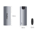 Grey mobile external SSD hard drive for direct phone connection with USB 3.0 interface