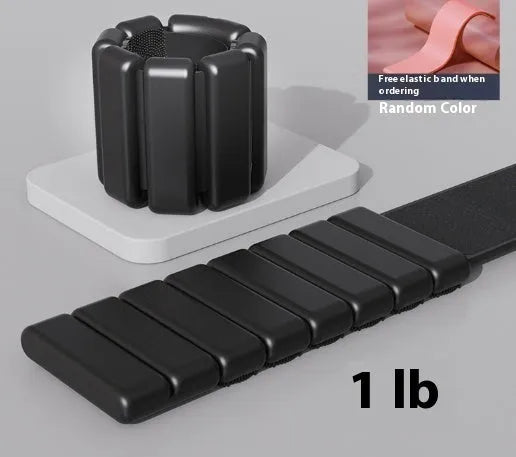 Silicone weight-bearing fitness bracelet with Velcro fastening in black, blue, gray or pink