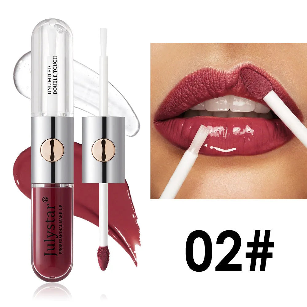 Women's lasting lip gloss tube in 6ml size with colour options 01Style to 09Style