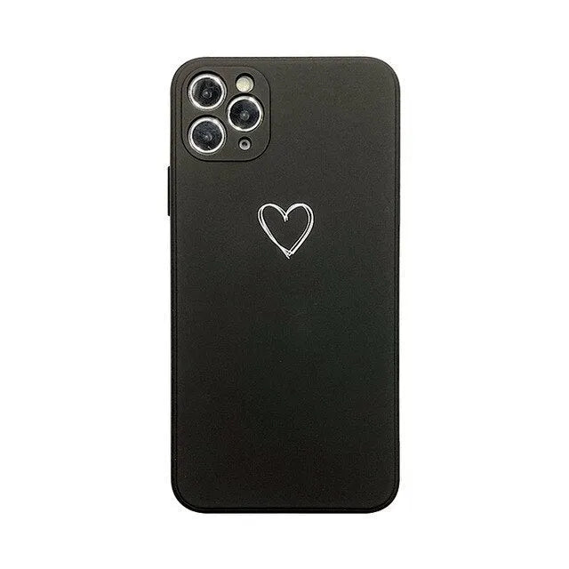 Silicone TPU phone case for Apple iPhone in solid colours black, green, pink, purple, red, white, grey, light green.