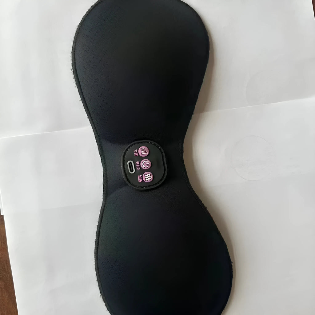 Black electric massage bra inner cushion chest paste with 3-key English control panel
