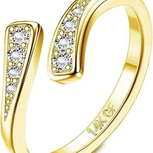 Geometric gold plated toe ring with crystal decoration options