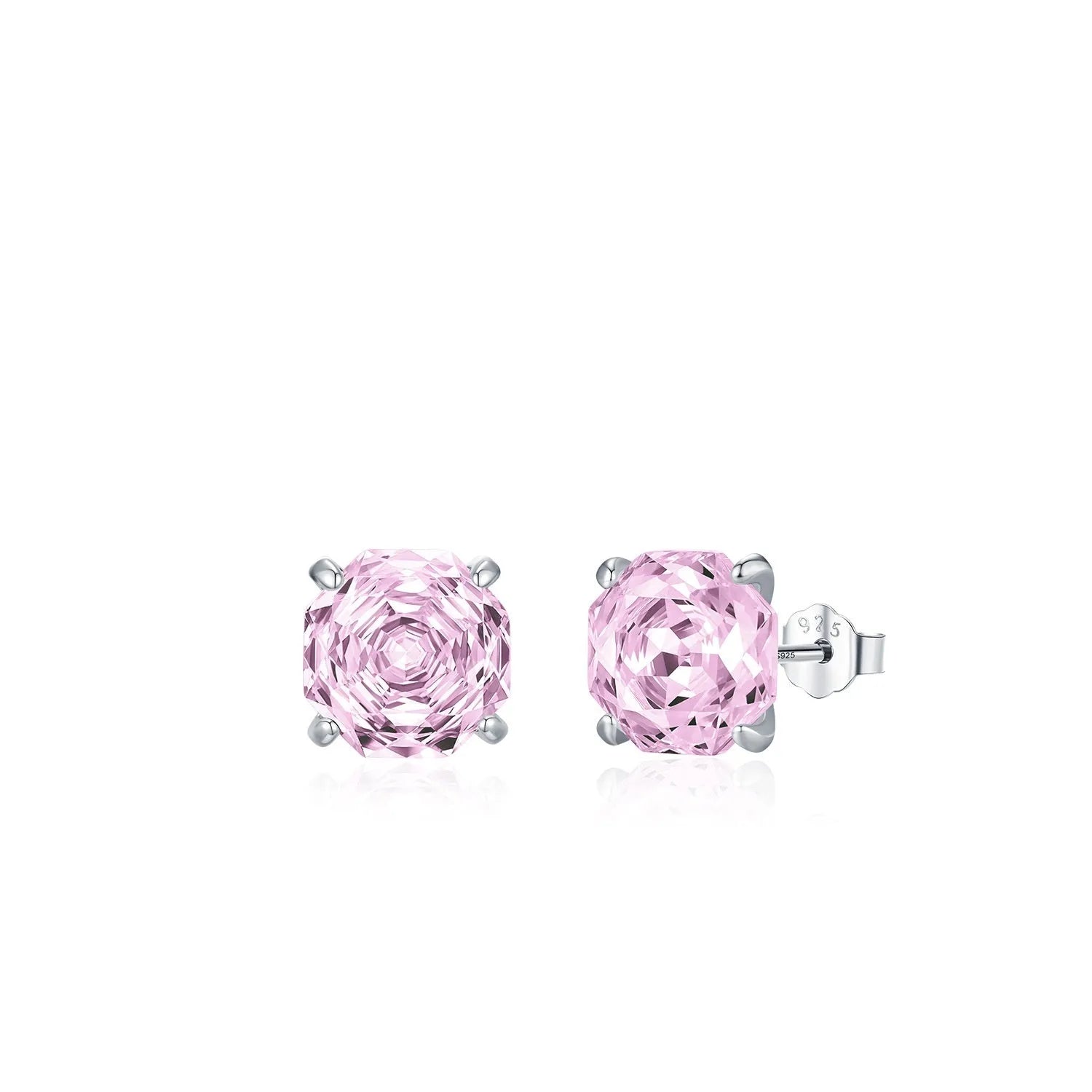 S925 sterling silver rose stud earrings for women in flower shape with 6mm or 8mm size options