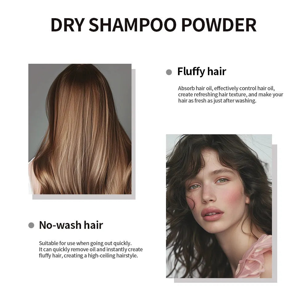 5g dry shampoo powder for hair with disposable sponge applicator in ocean, floral or cherry fragrance