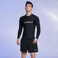 Men's plus size swimming trunks set in polyester fabric with matching top and bottom