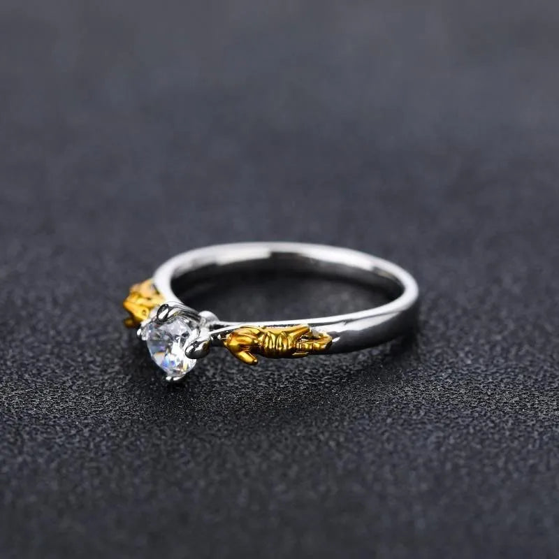 Black gold crown ring for cosplay with detailed modelling and copper construction
