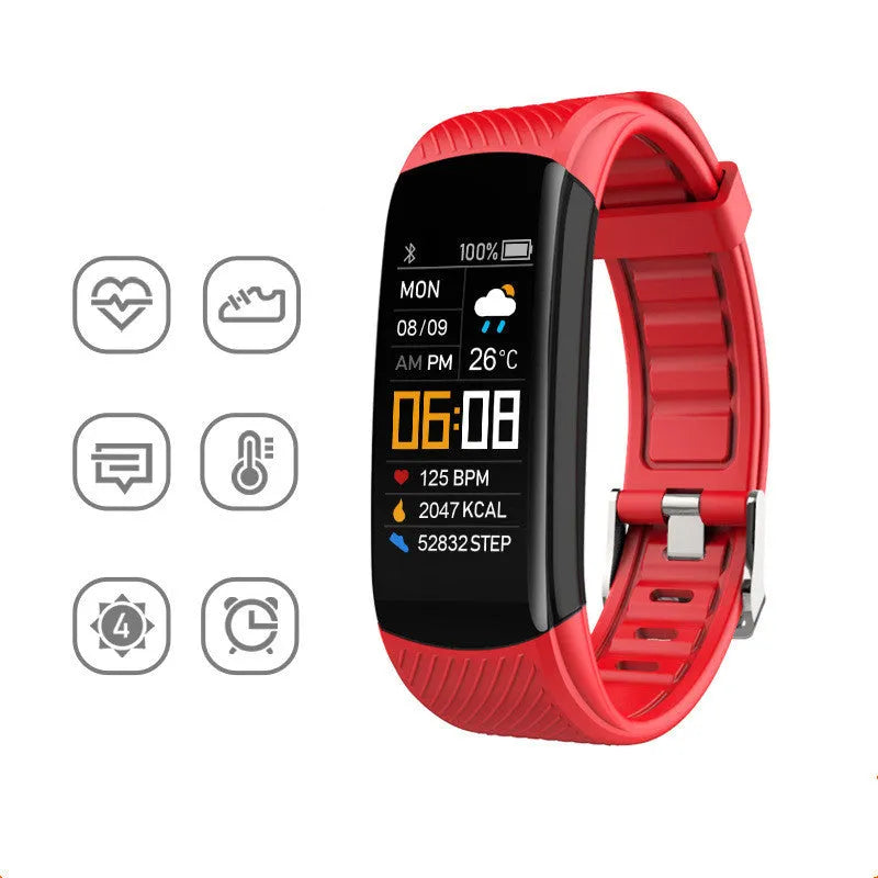 C5S model smart fitness bracelet with colour screen on a flexible TPU wrist strap