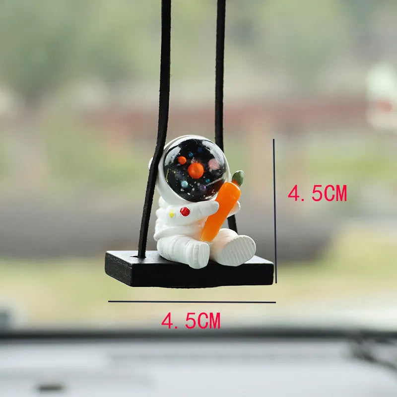 Resin car pendant with cartoon astronaut designs for vehicle interior decoration
