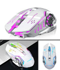 Black and white wireless quiet mouse with six buttons and 2400 DPI optical sensor for laptop computers