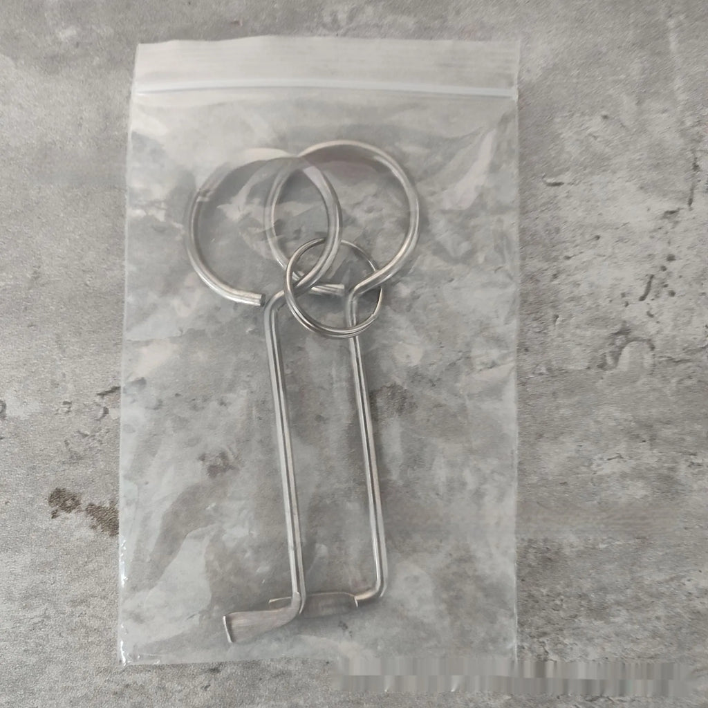 Two alloy wrench tools from a portable universal family toolkit set on a white background.