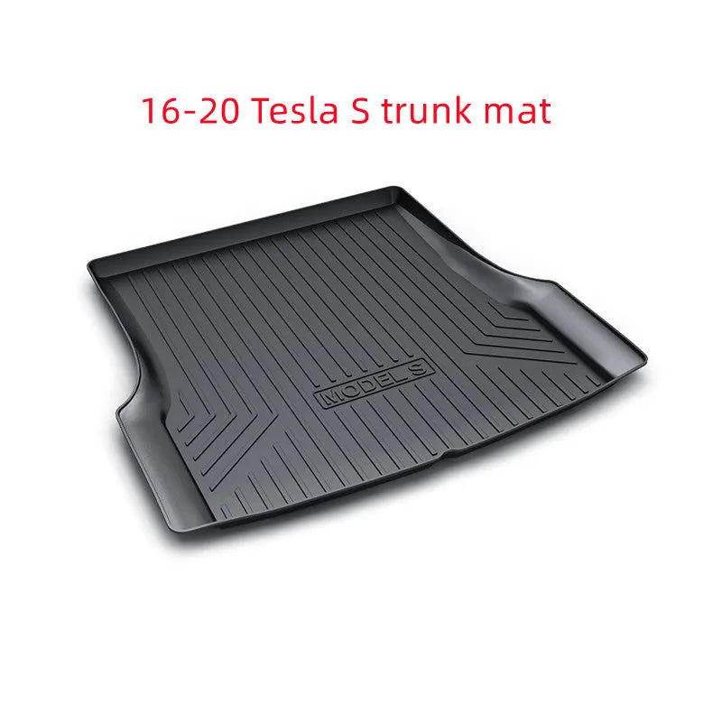 Tesla rubber floor mats with TPE footrest for Model 3, Y, S, and X vehicles