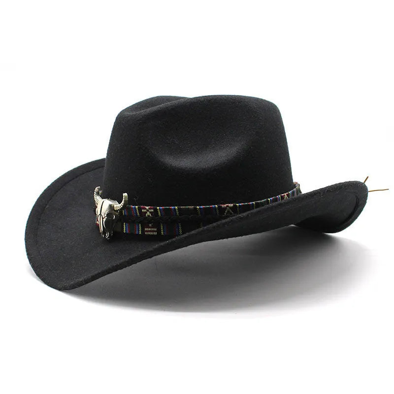 Western cowboy hat with bell crown in polyester fabric available in multiple colours for unisex size M