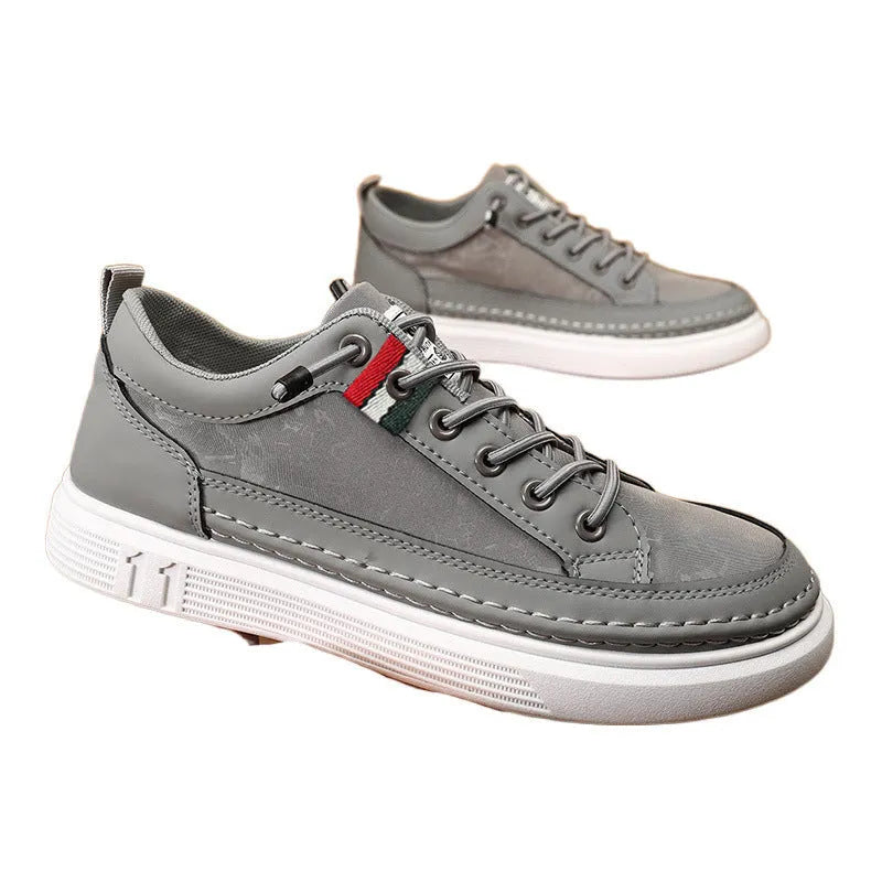Men's high-cut canvas sneakers in grey, black, or green with a bandage dress style and round toe.