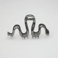 Slytherin serpentine metal hair clip barrette 10.5cm length silver gun black electroplated finish