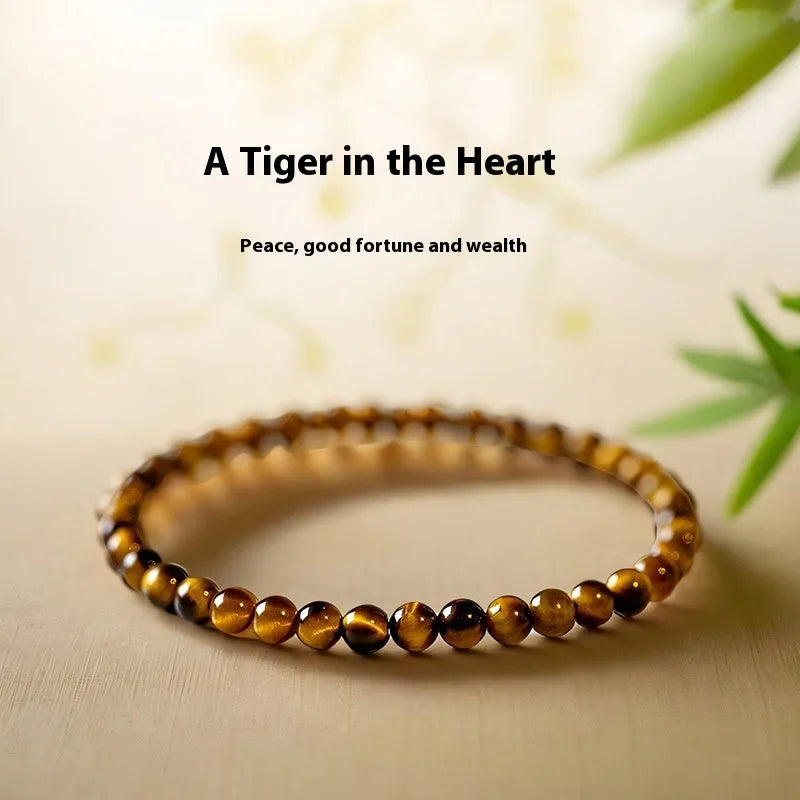Handmade Tigereye New Chinese style geometric bracelet with round beads