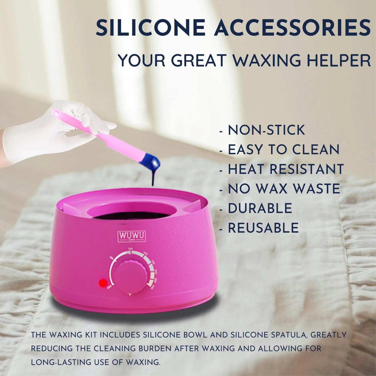 WUWUVISTA professional hard wax hair removal kit with wax warmer, beads, applicators and aftercare products