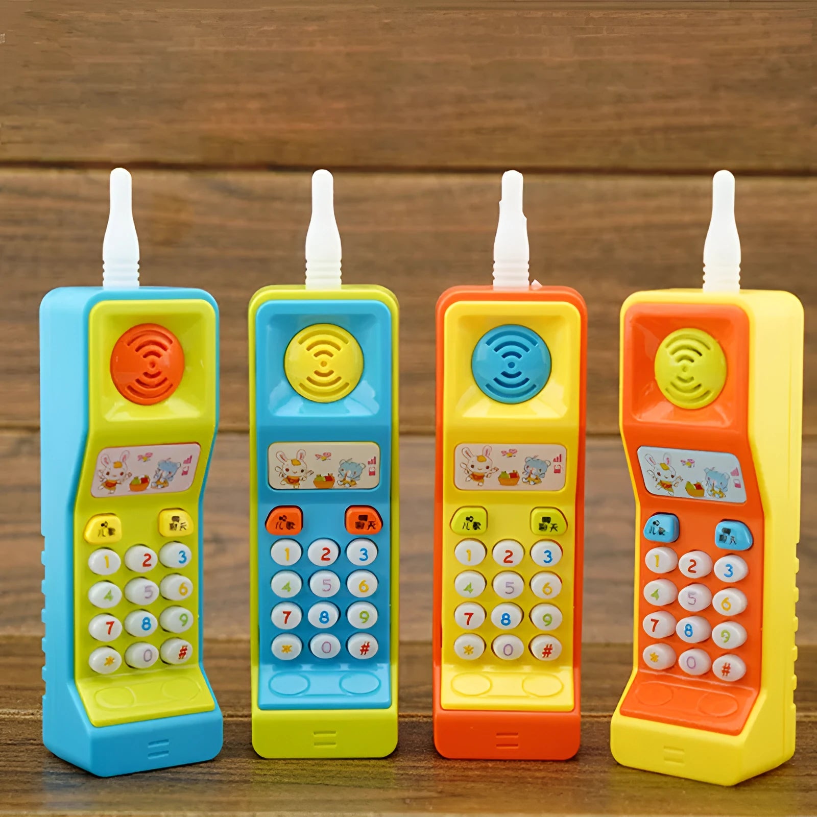 Children's educational electronic toy with cartoon animal design and sound and light features