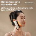 Electric scrapping plate device with USB charging cable for skin meridian therapy with hot compress and vibration massage