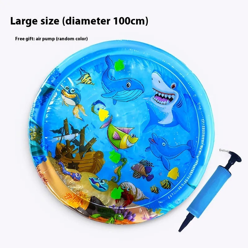 PVC inflatable pet water cooling mat in aquatic designs for dogs and cats
