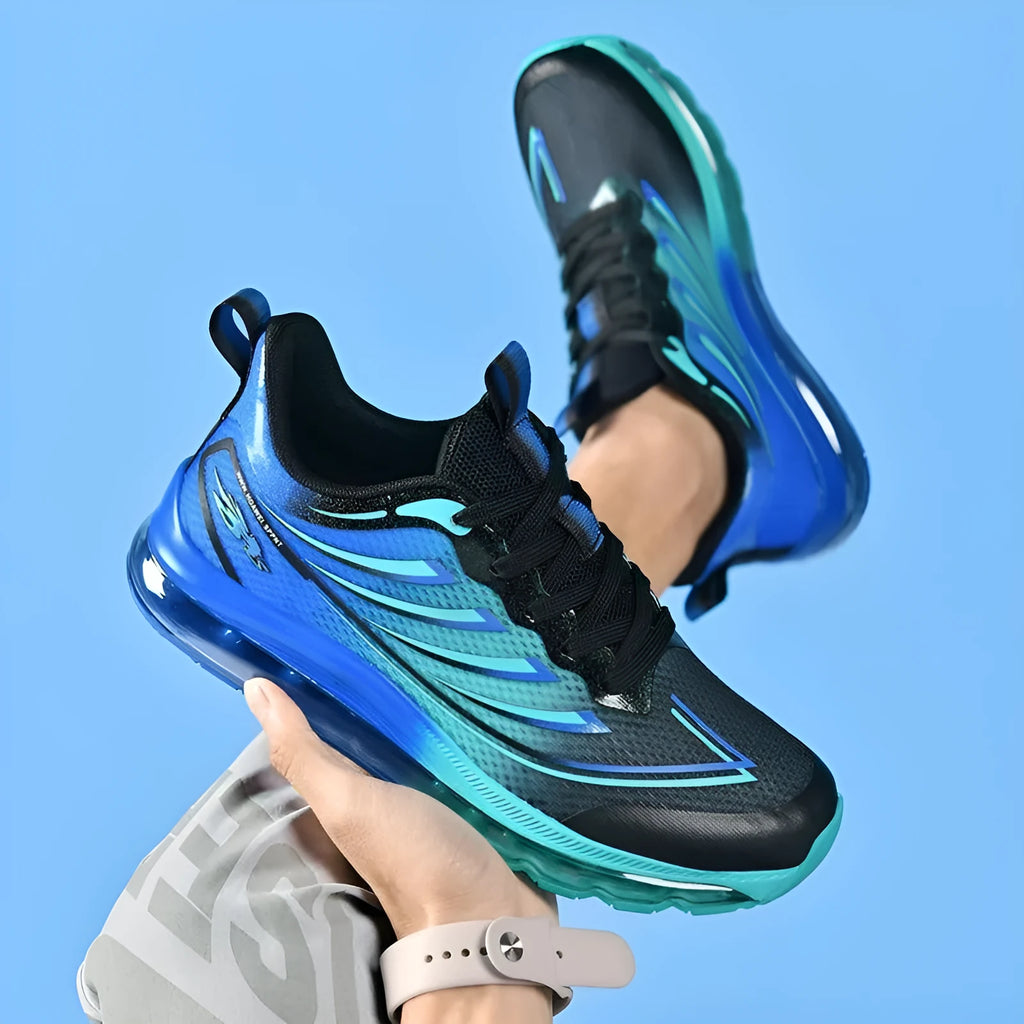 Men's woven sneakers in extended sizes with fabric construction and round toe design