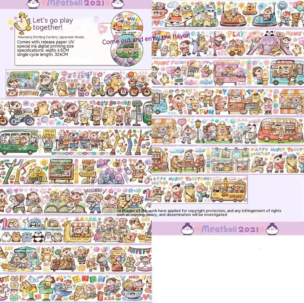 Cartoon character stickers for haemorrhoid tape packaging on Japanese paper