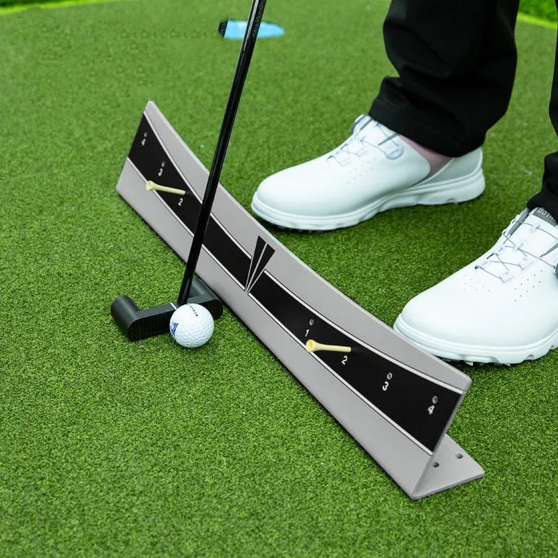 Adjustable golf putter trajectory balance simulator with PVC frame for indoor putting practice