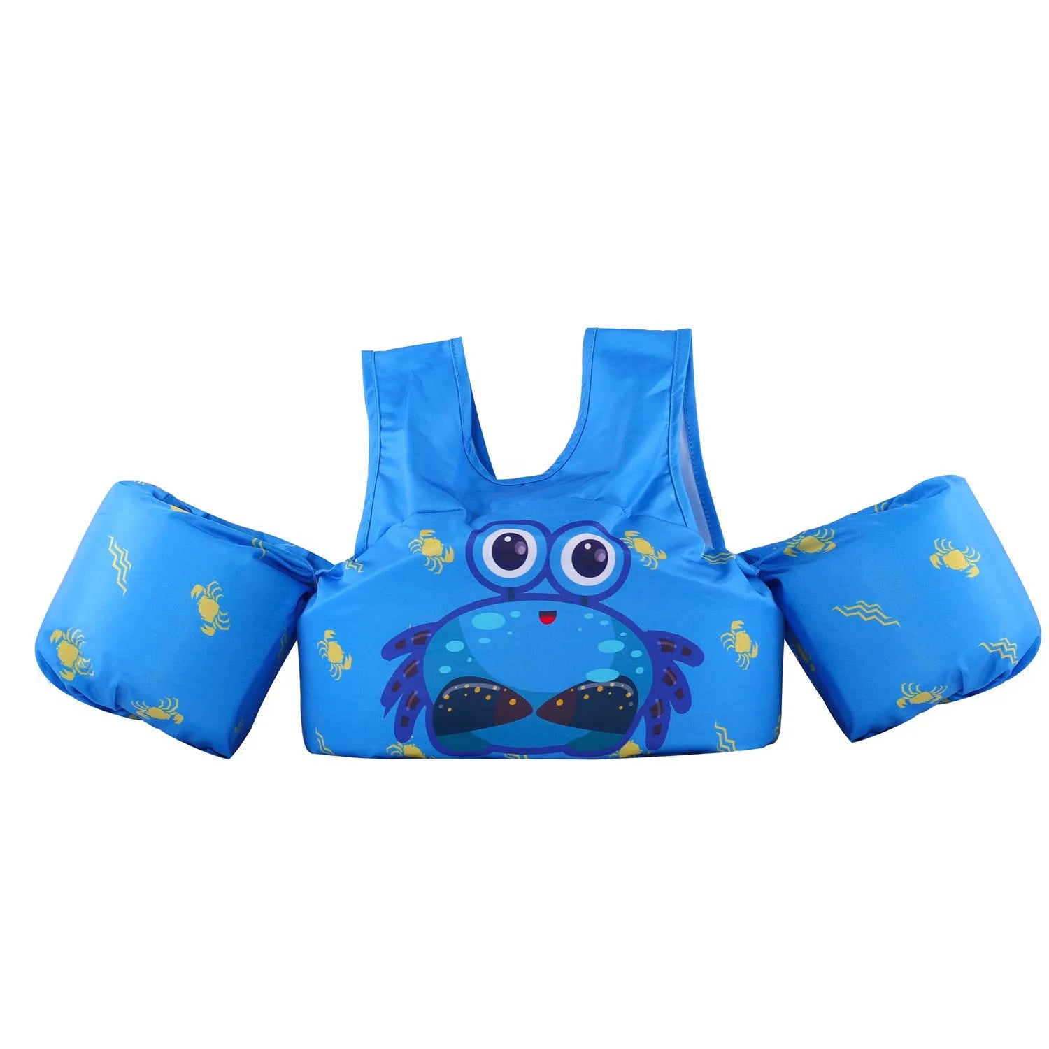 Cartoon children's swimming arm bands with lengthened arm ring design in various patterns including watermelon pineapple and blue crab