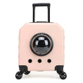 Hard PVC pet flight case with trolley wheels in solid colour options for cat transport